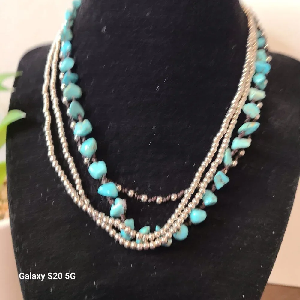Unbranded 4-Strand Multi-Color Bib Necklace Ladies Fashion Costume Biker Casual